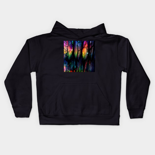 Rainbow forest Kids Hoodie by Twisted Shaman